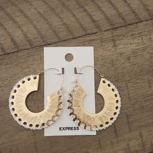 Express Large Gold Metallic Earrings